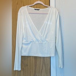 Plus Surplice Neck Rib-knit tee